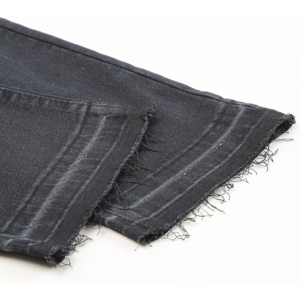 Women's High Waist Ankle Jeans Stretch Denim Casual Pants Black 6 - Picture 7 of 7